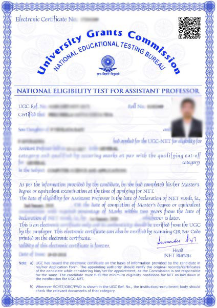 ugc certificate