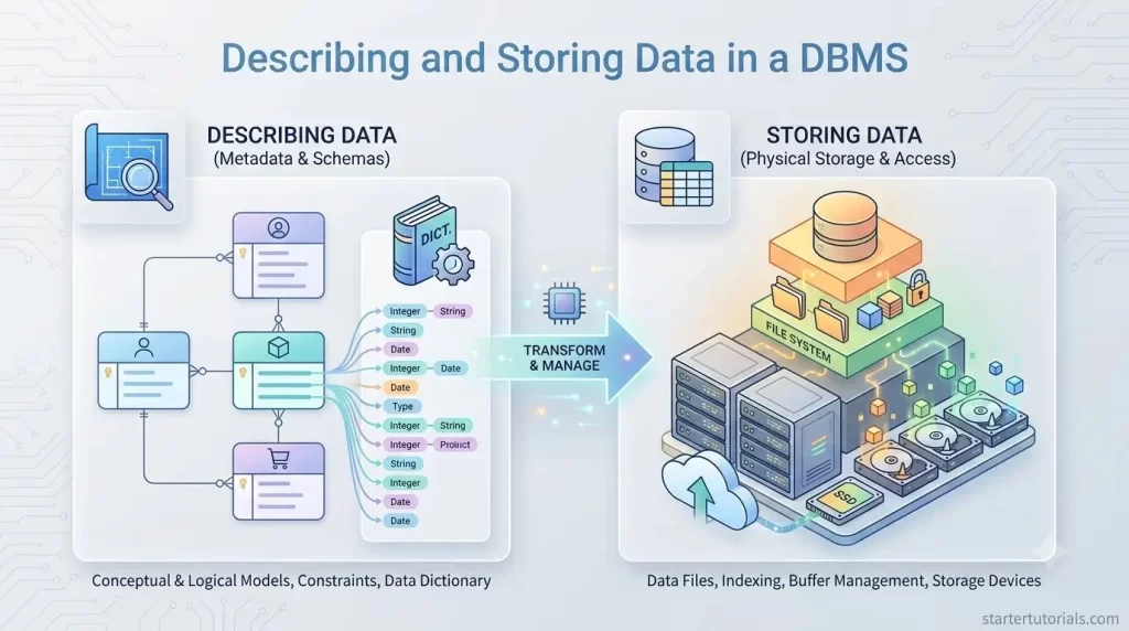 Describing and Storing Data in a DBMS
