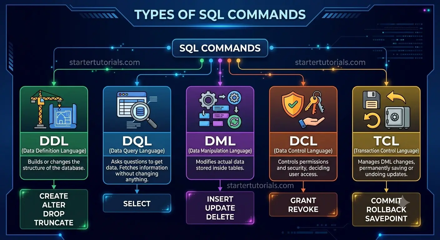 Types of SQL Commands Types of SQL Commands