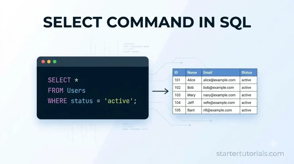 Select command in SQL with examples Select command in SQL with examples
