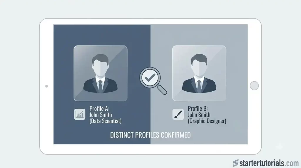 Match Professional Social Profiles Without Confusing Two People Match Professional Social Profiles Without Confusing Two People
