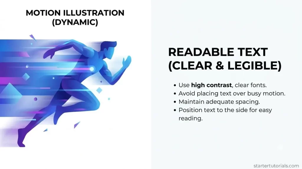 Placing Readable Text Beside a Motion Illustration Placing Readable Text Beside a Motion Illustration